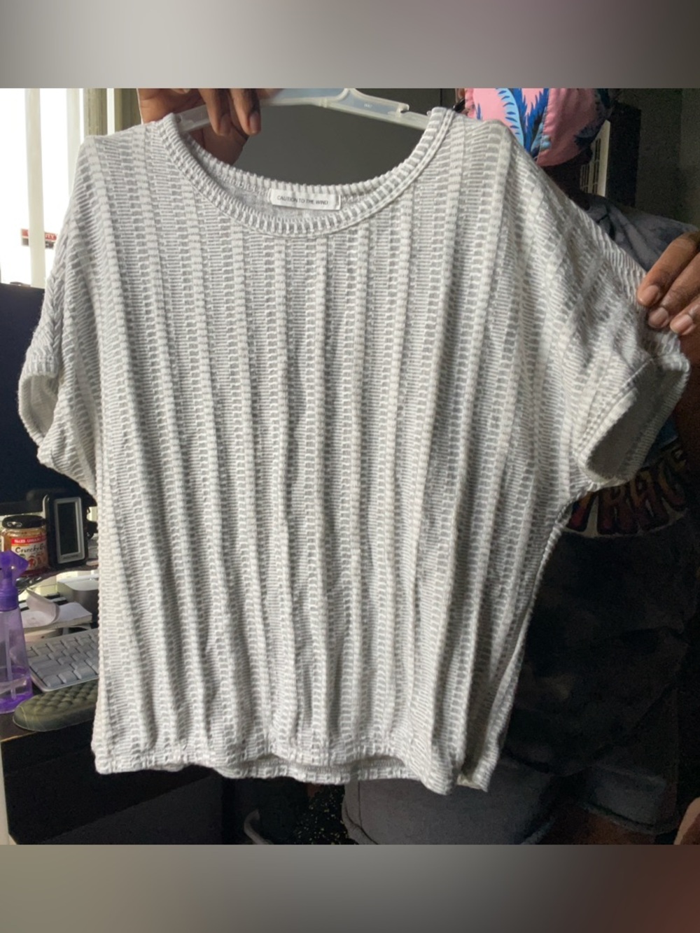 Casual Knit Short-Sleeve Top - White